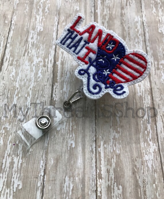 Star Badge Reel-Patriotic Badge Reel-Nurse ID Card Holder-Retractable Badge Reel-Badge Holder-Badge Pull-Doctor Gift-Nurse Gift Idea