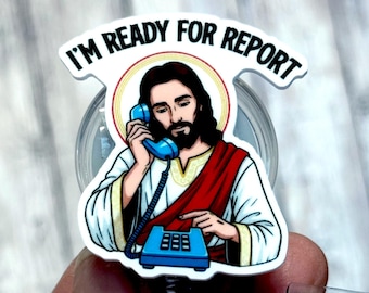 I’m Ready for Report | Perfect Shift Mood | Humor Badge Holder | CNA RN Gift | Healthcare Worker Badge | Retractable ID Reel Nursing student
