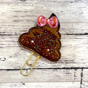Glitter Feltie Clip, Poop Planner Clip, Cute Bookmark Clip, Planner Paperclip, Planner Charm, Journal Accessories, Nurse Planner Clip