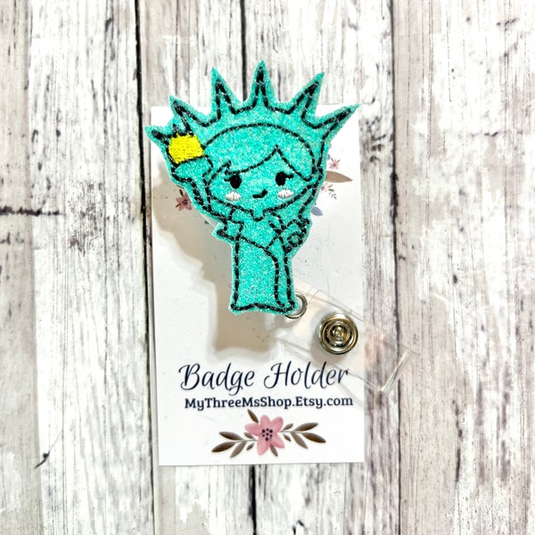 Statue of Liberty Badge, America Badge Reel, Interchangeable Badge Topper, Badge Buddy, Nurse Badge Reel, RN Badge Reel, Medical Badge