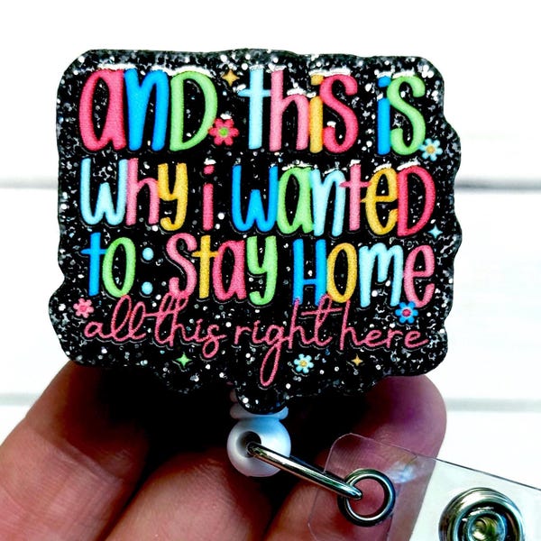 Carrete de insignia sarcástico, Por eso quería quedarme en casa Carrete de insignia, Todo esto aquí Porta insignia, Tirador de insignia de enfermera, Regalo divertido para compañero de trabajo