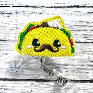 Mr Taco Badge Reel, Food Badge Reel, Taco Tuesday Badge Pull, Funny Badge Holder, Nurse Badge Reel, Name Tag Holder, Swivel Badge Reel