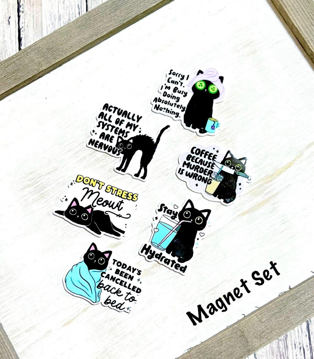 Black Cat Magnet Set, Funny Refrigerator Magnets, Cute Magnets for ...