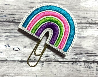 Neon Rainbow Paperclip Bookmark, Rainbow Planner Clip, Planner Paperclip, Neon Bookmark, Planner Accessories, Paperclip Bookmark, Planner