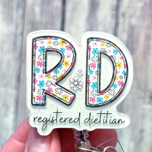 Registered Dietitian Badge Reel, RD Badge Holder, Food Service Worker Badge Id, Dietitian Badge Holder, Dietitian Gift, Employee Badge