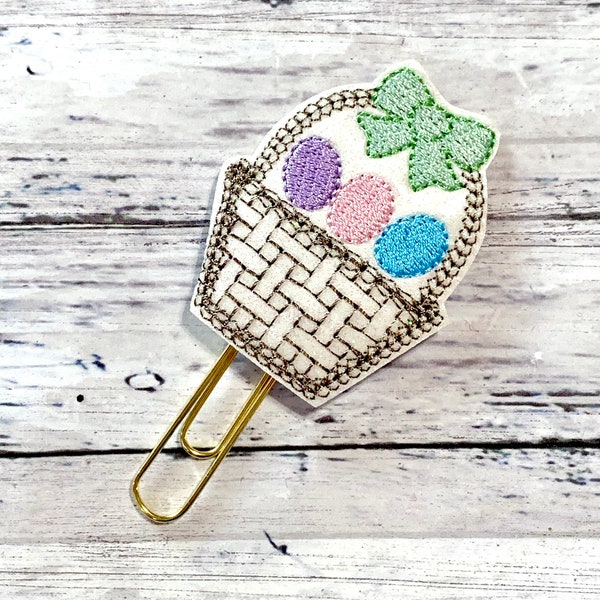 Easter Basket Feltie Planner Paperclip Bookmark, Easter Feltie Clip Eggs Planner Clip, Basket Bookmark Glitter Paperclip, Easter Paperclip