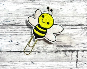 Honey Bee Planner Clip, Bee Feltie Paperclip, Bumble Bee Bookmark, Book Lover Gift, Cute Page Marker, Honey Bee Planner, Planner Paperclips