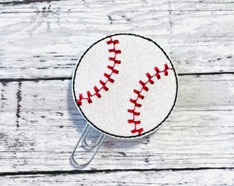 Baseball Planner Clip, Sport Paperclip Bookmark, Coach Gift Idea, Cute Summer Bookmark, Planner Charm, Journaling Accessory, Feltie Bookmark