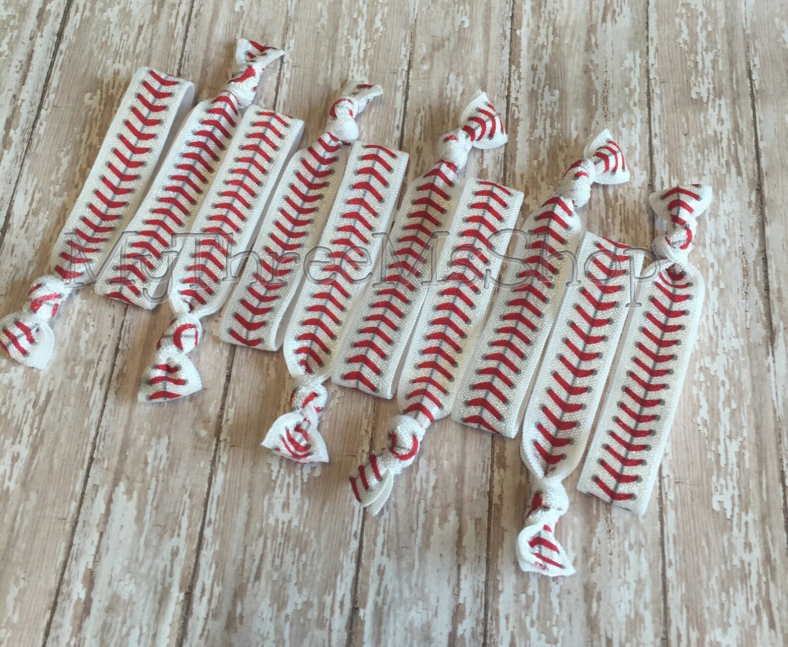 Baseball Softball Hair Tie Pack Elastic Hair Ties Foldover Etsy