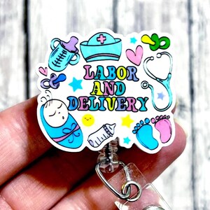 Labor and Delivery Badge Reel, Baby Acrylic Badge, Medical Badge Reel, RN ID Holder, Nurse Gift, Night Shift, Tiny Humans Acrylic Badge