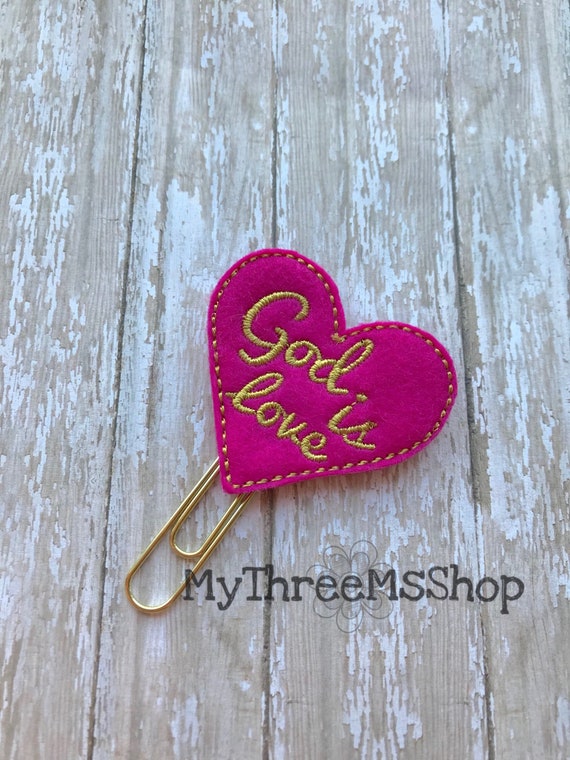 Feltie Planner Clip God is Love Paperclip Felt Bookmark Planner Accessory Book Lover Paper Clip Bible Journaling Christian Planner Paperclip