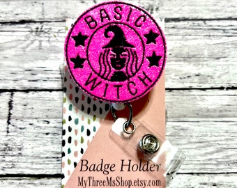 Basic Witch Badge Reel, Halloween Badge Reel, Interchangeable Badge Topper, Badge Buddy, Nurse Badge Reel, RN Badge Reel, Medical Badge
