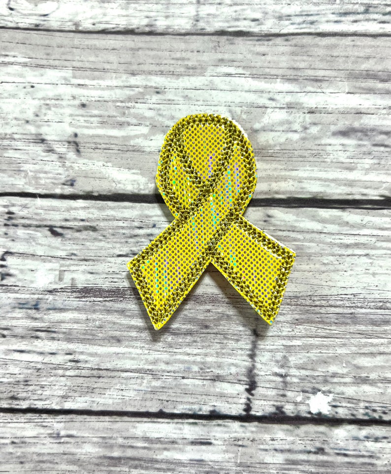 Gold Ribbon Badge Reel, Awareness Badge Reel, Interchangeable Badge Topper, Cancer Badge Buddy, Nurse Badge Reel, RN Badge, Survivor Badge Feltie Topper ONLY