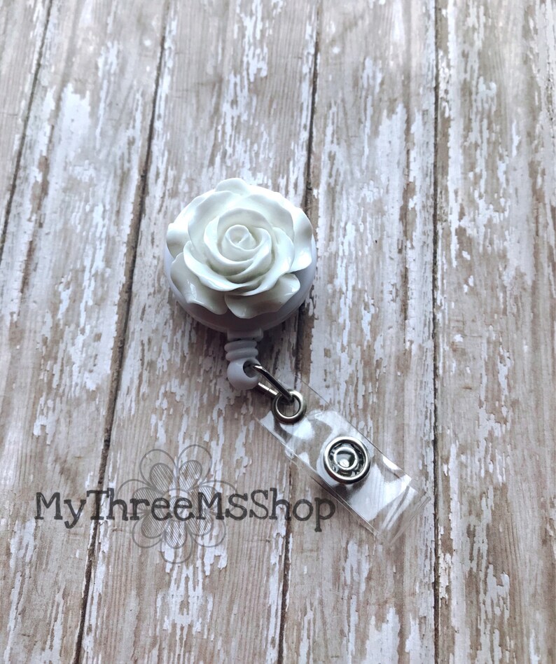 Flower Badge Reel Hospital Badge ID Holder RN Nurse Badge Etsy