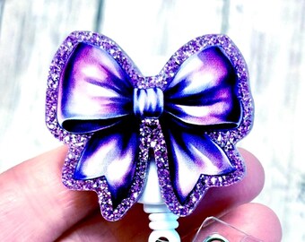 Purple Coquette Bow Badge Reel, Pretty Purple Bow Badge Holder, Nurse Week Gift, New Nurse, Nursing Student Badge Id Clip, Cruise Sail Id