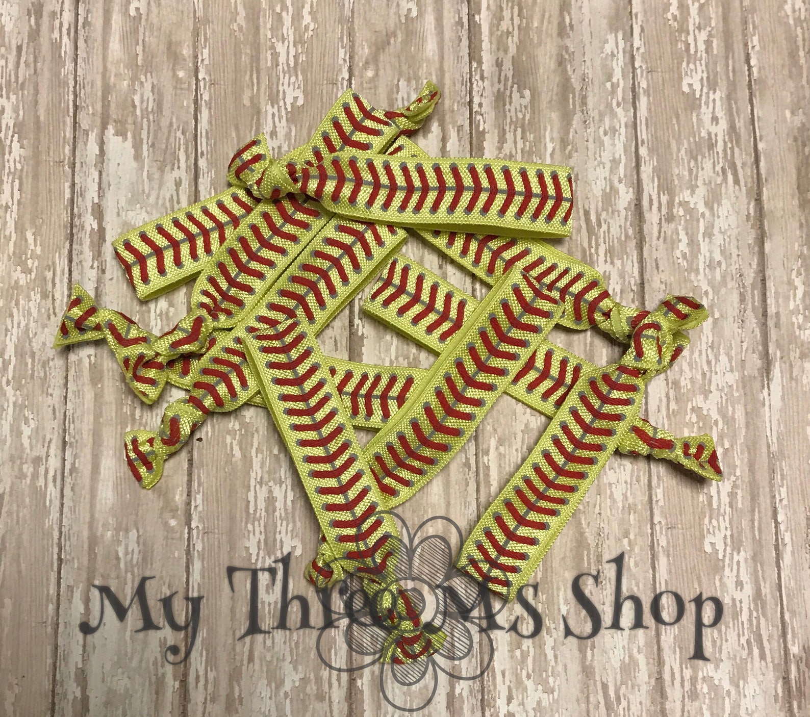 Softball Hair Ties Softball Elastic Hair Band Softball Seam Etsy