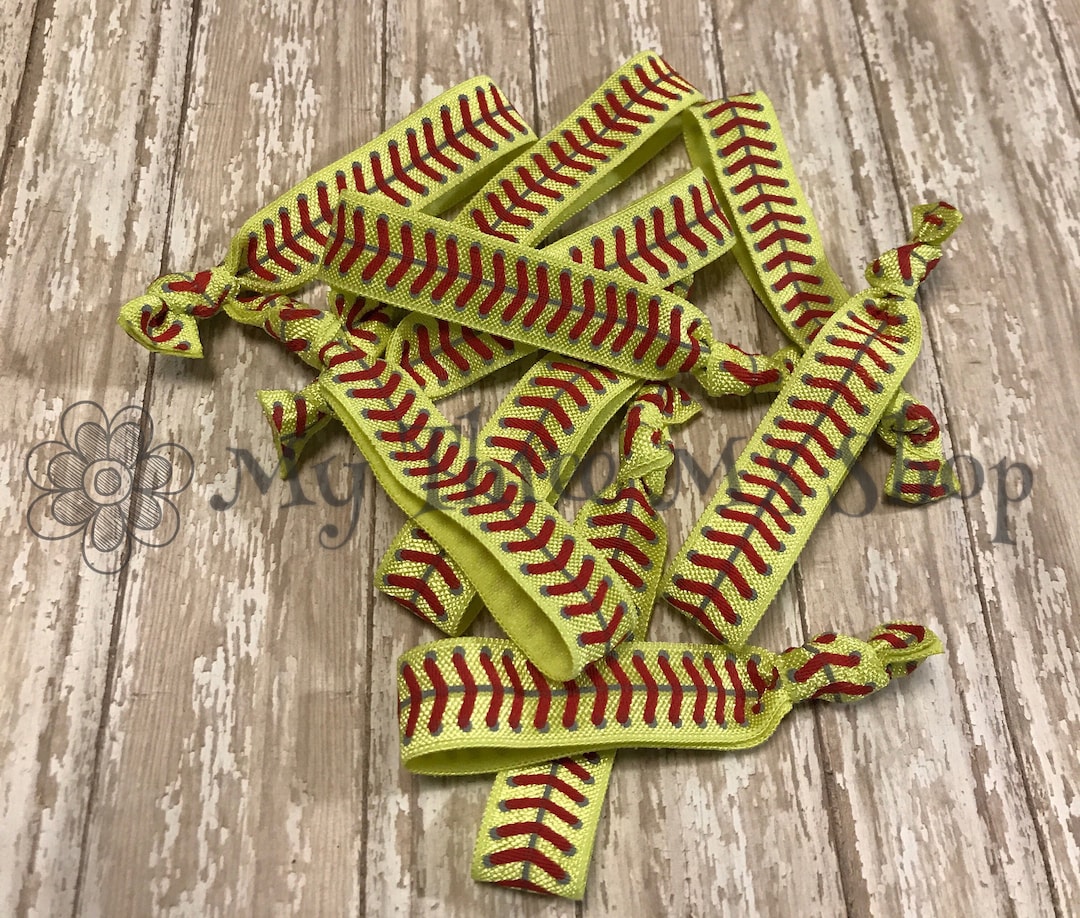 Softball Hair Ties Softball Elastic Hair Band, Softball Seam Hair Ties