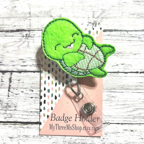 Sea Turtle Badge Reel, Feltie Badge Reel, Interchangeable Badge Topper, Badge Buddy, Nurse Badge Reel, Turtle Badge Reel, Medical Badgies