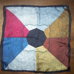 Vintage Mancraft Scarf Pocket Square Tie Silk Handkerchief