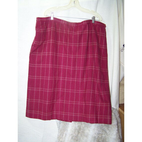 Vintage Pendleton Wool Skirt Red Plaid 100% Virgi… - image 1