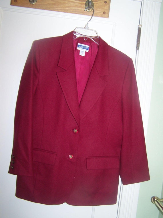 Vintage Pendleton Wool Jacket Blazer Red 8 - image 1