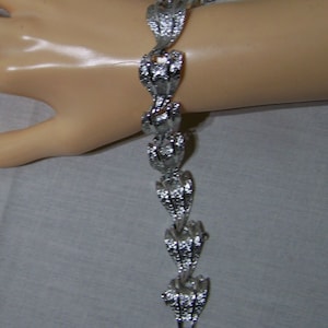 Vintage Coro Bracelet Hinged Silver Tone Signed 7&quot;