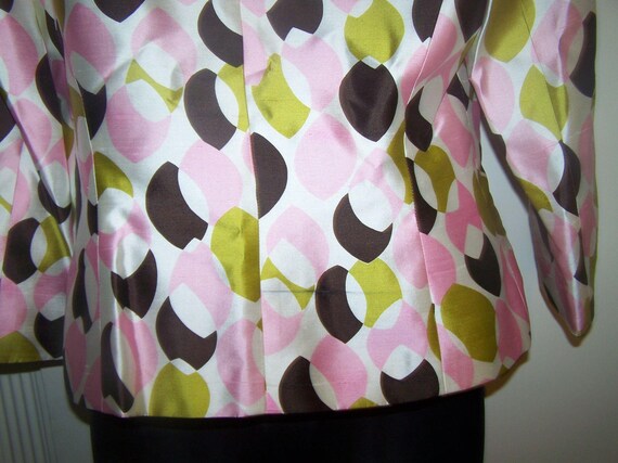 Vintage Noviello Bloom Skirt Suit Silk 8 Pink - image 5