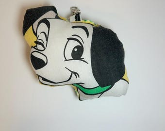 Large 8 Inch 101 Dalmatians Bag Charm, Handmade Puppy Purse Charm, Upcycled Fabric Dog Keychain
