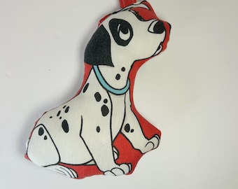 Large 8 Inch 101 Dalmatians Bag Charm, Handmade Dalmatian Puppy Purse Charm, Upcycled Fabric Dog Keychain