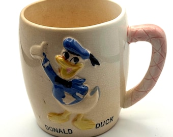 ヴィンテージガラス製ドナルドダックマグカップまたはジョッキ