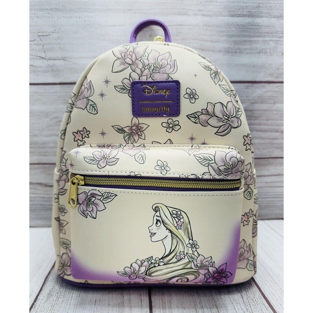 Loungefly Disney Princess Rapunzel Tangled Sketch Floral Mini Backpack ...