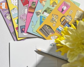 Literary postcard, Book lover gift