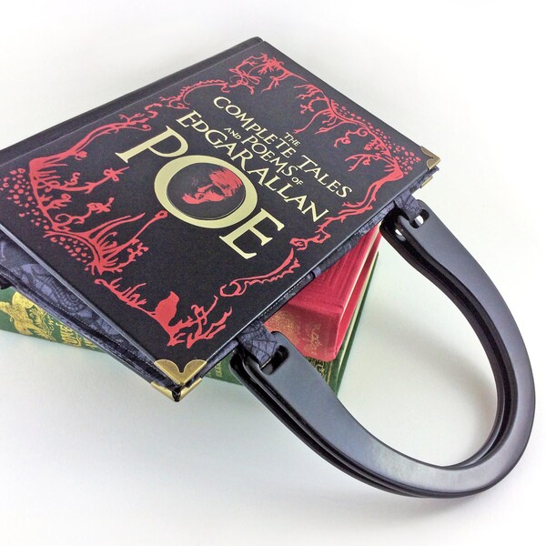 Edgar Allan Poe handtas, poëzie boek portemonnee, Raven handtas, handtas gemaakt van een Edgar Allan Poe boek, gotische Victoriaanse handtas, Nevermore!