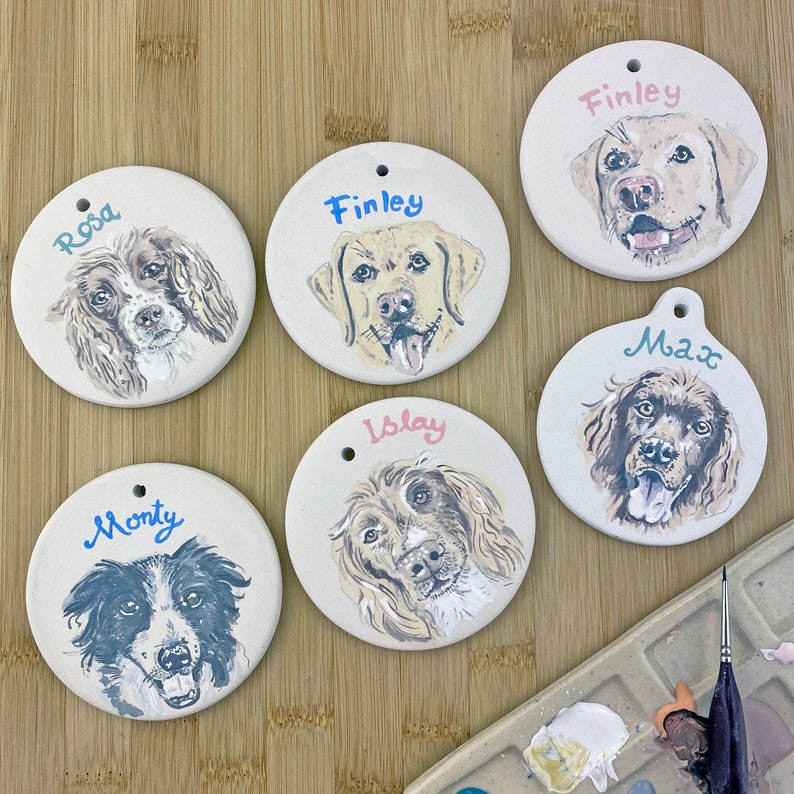Hand Painted Pet Portrait Personalised Pet Bauble Pet Gift Etsy UK