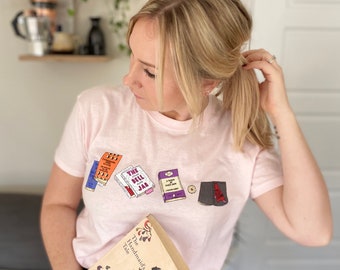 Feminist Literary T-shirt, Featuring Sylvia Plath, Angela Carter Books