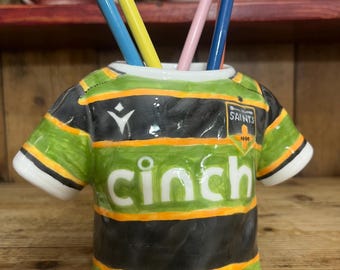 Personalised club shirt pen pot, Fathers Day gift