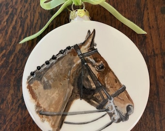Hand-Painted Ceramic Pet Portrait Bauble, Custom Pet Memorial