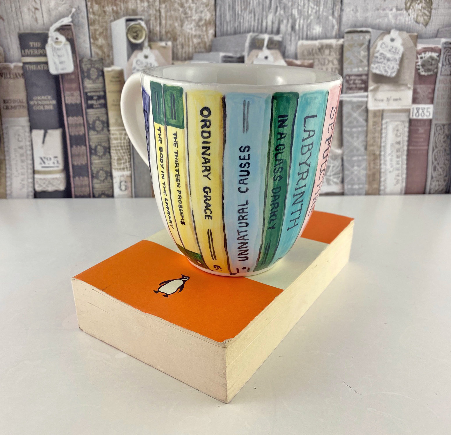 Book Mug Hand Painted Mug Your Choice of Books Personalised Etsy UK