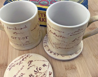 Lord of the Rings Mug, Middle Earth Mug, Hand painted coffee mug, LOTR Mug, Hand painted mug, “May the hair on your toes never fall out!”