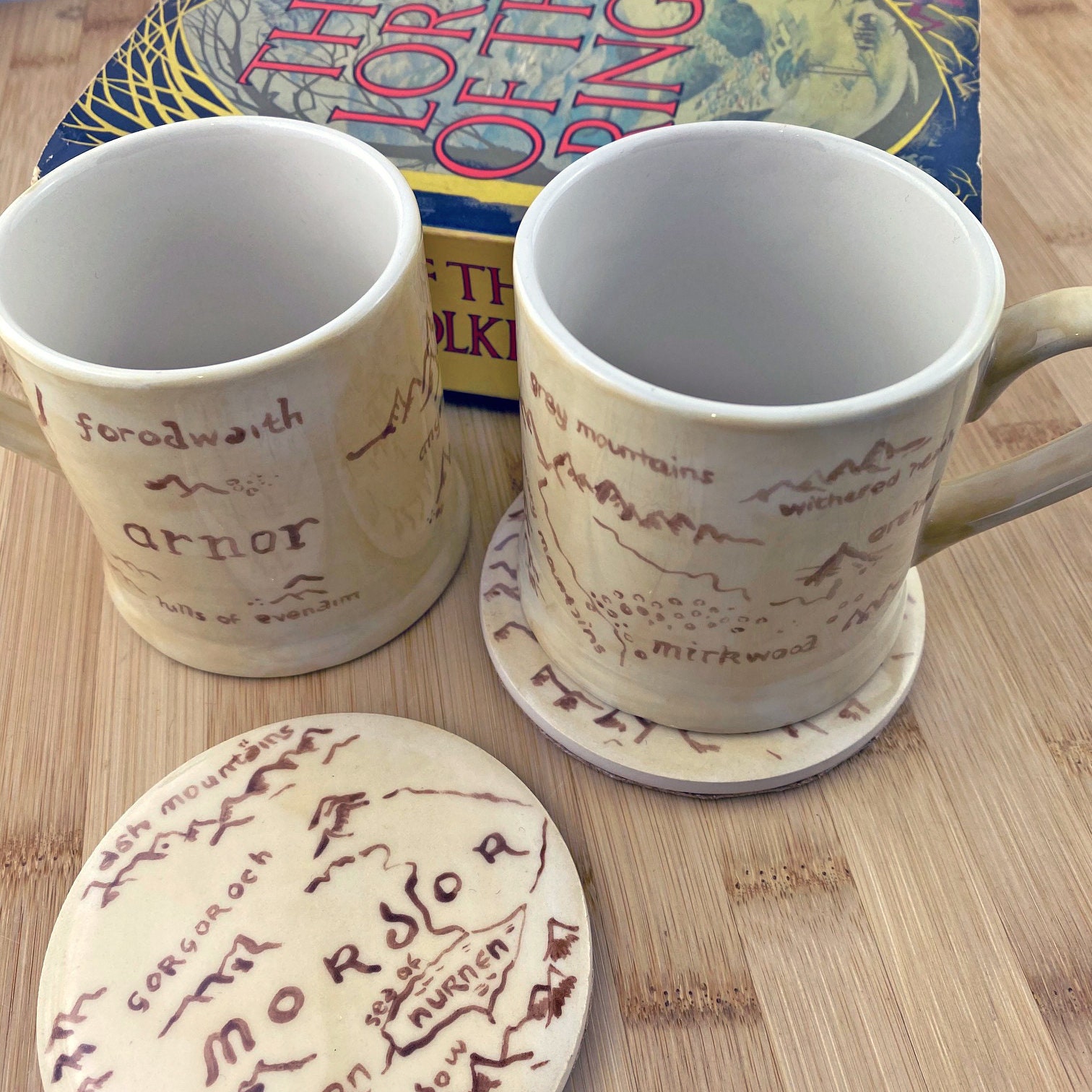 Lord of the Rings Mug, Middle Earth Mug, Hand Painted Coffee Mug