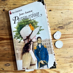 Jane Austen, Persuasion, Book wallet, Book lover gift, “We live at home, quiet, confined, and our feelings prey upon us”