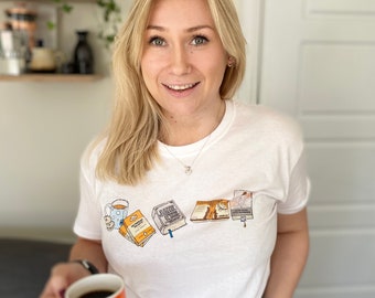 Literary T-Shirt, Classic Books Tee, Jane Eyre, Pride and Prejudice
