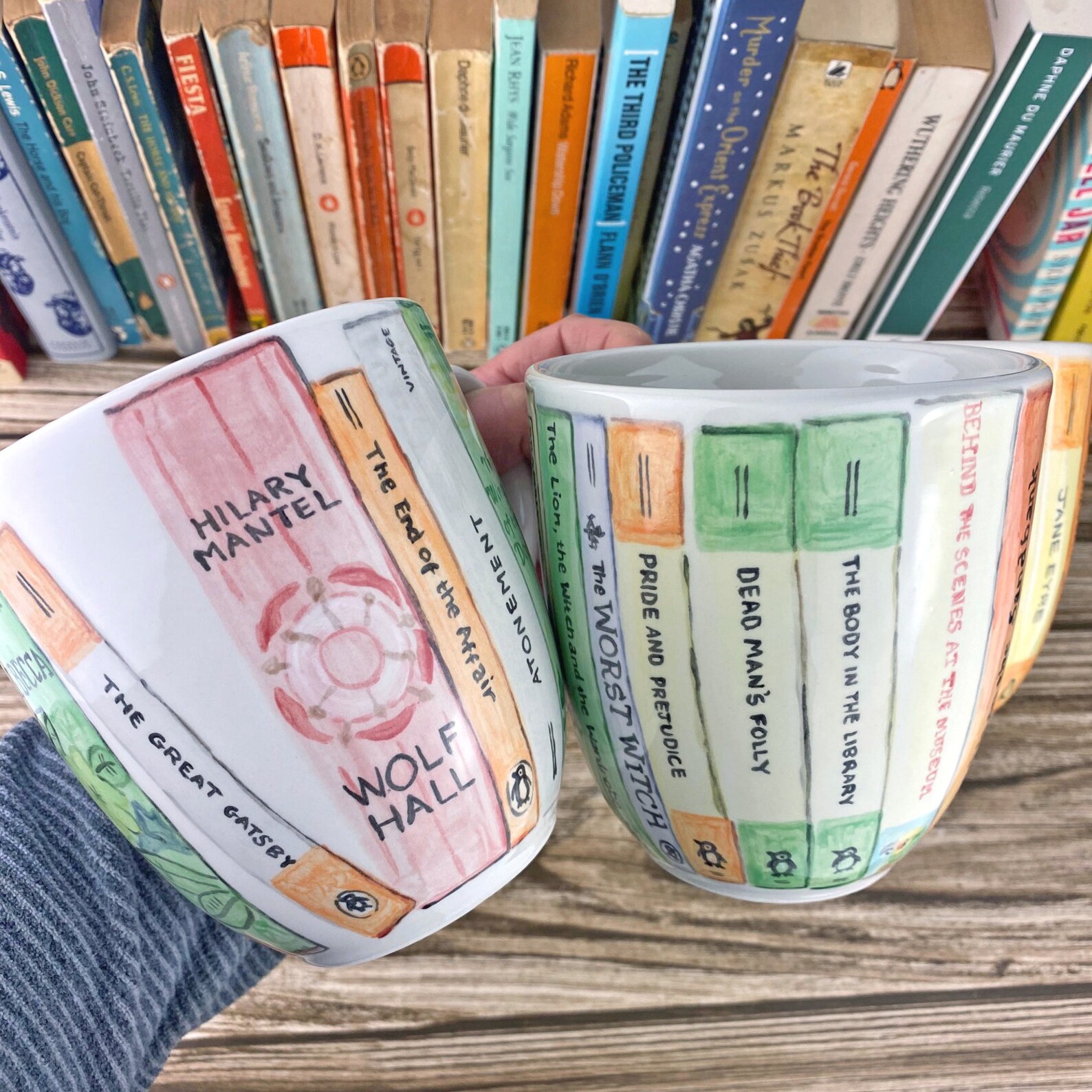 Book mug Hand painted mug Your choice of books Personalised Etsy