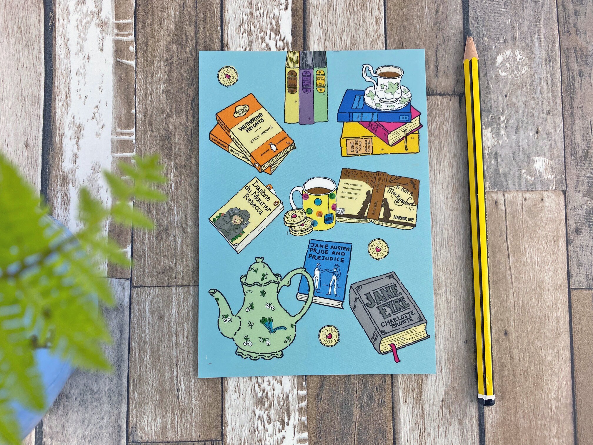 Bookish postcard Literary postcard Classic book card Etsy