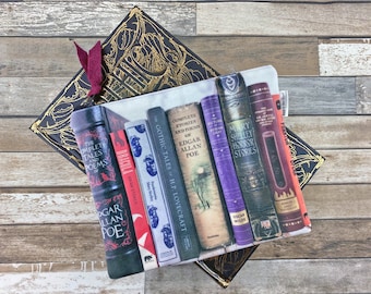 Velvet Book Bag, Horror pouch, Horror purse, Book stack bag, Book pouch, Gothic gift, Dracula purse, Frankenstein purse, Poe bag, Book bag