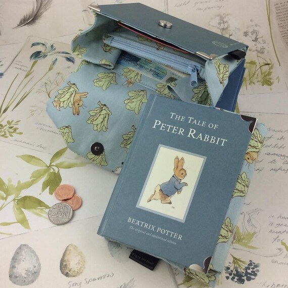 UFFICIALE Beatrix Potter Peter Rabbit blu zip portamonete stile vintage
