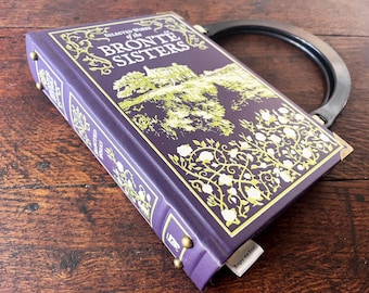 Brontë Sisters Book Handbag, Leather Bound Book Purse