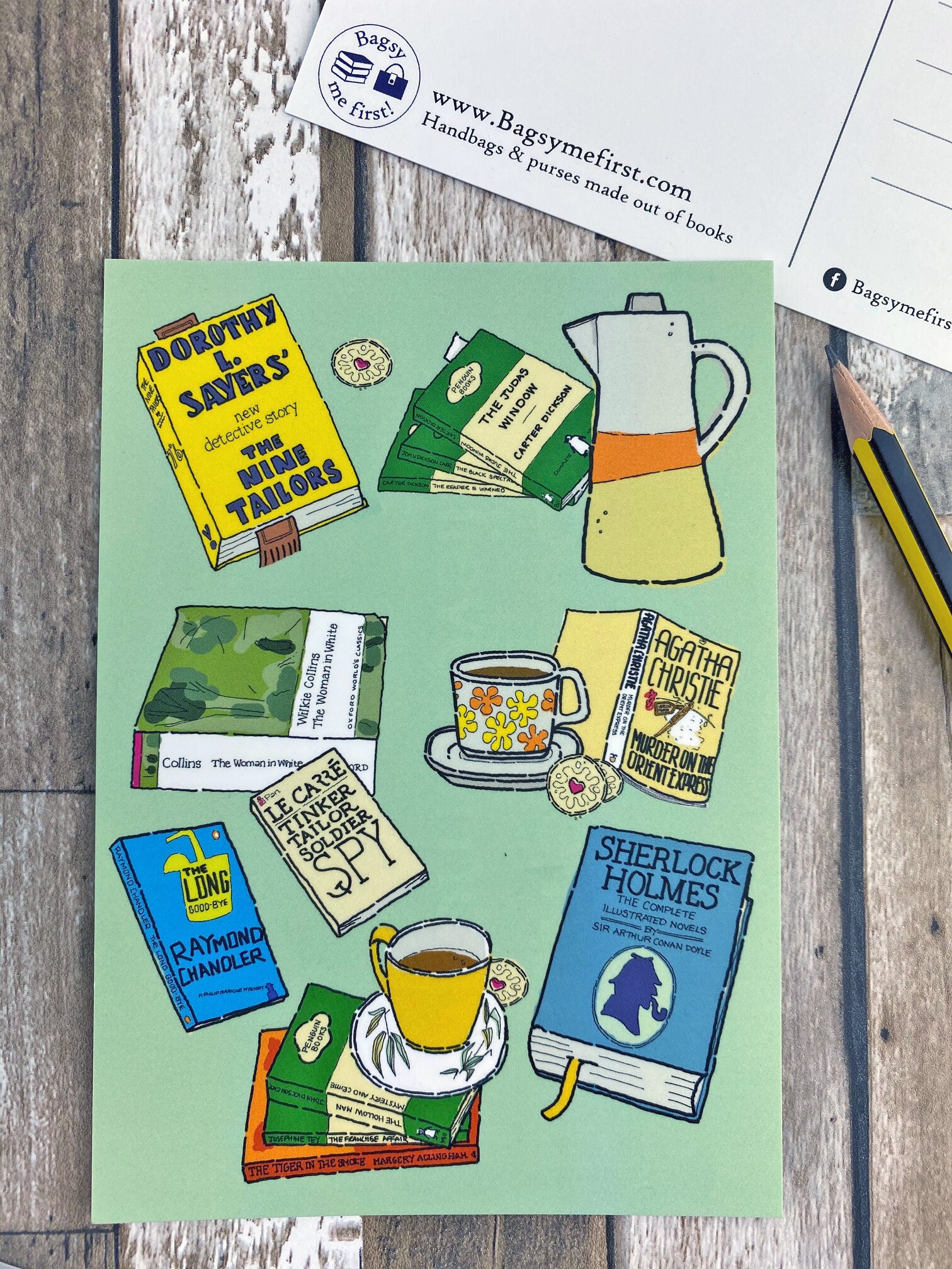 Bookish postcard Literary postcard Classic book card Etsy