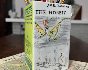 LOTR gift, Hobbit gift, Hand painted pot, Pencil pot for book lover, Hand painted vase, Gift for Uncle