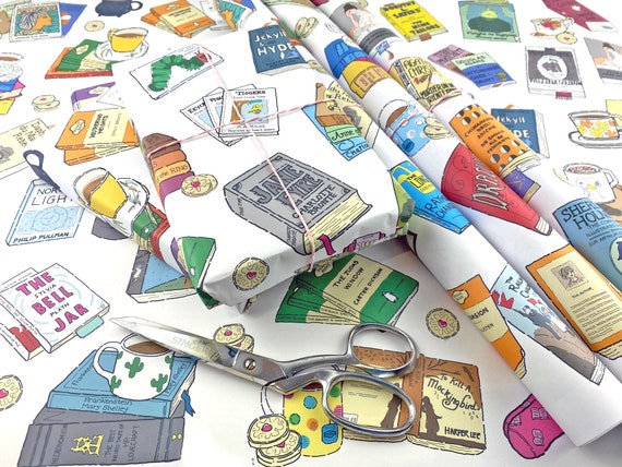 Wrapping paper for books, Book gift wrap, Book wrapping paper, Book paper, Book lover, Bookworm, Reader, Gift wrap for books, Book nerd